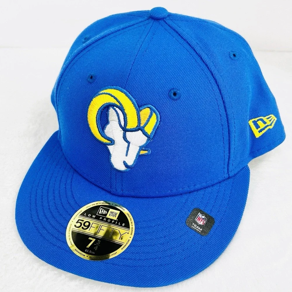 Los Angeles Rams New‎ Era Low Profile Blue 59FIFTY Fitted Hat Cap 7 3/4 NFL